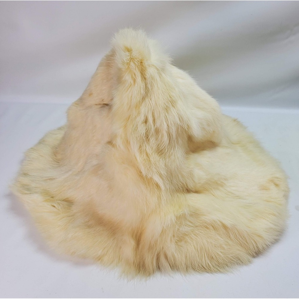 Winter Women Warm White Fox Fur Hat Outdoor Fluffy Funky Hat Bucket